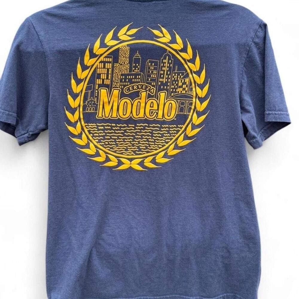 Modelo Beer Navy Blue Graphic T-Shirt